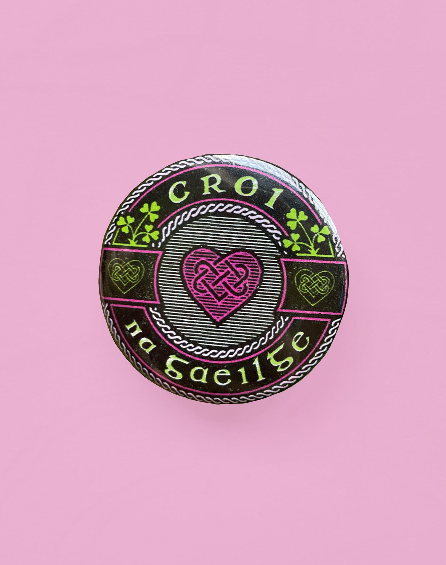 Croí na Gaeilge Green Button Badge